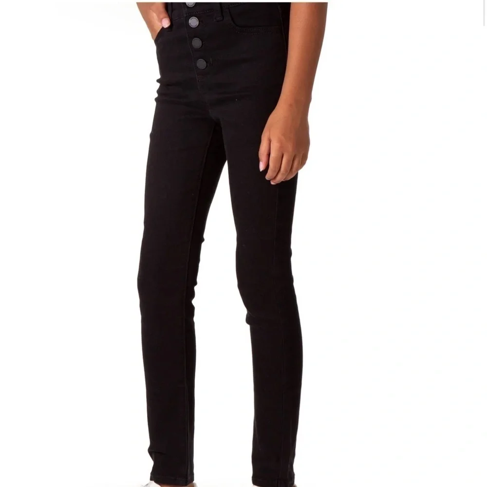 JORDACHE Girls size 18 slim black high rise super skinny stretch denim j…